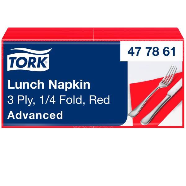 Tork Serviette 477861 33x33cm 3lg. 1/4 Falz rot 150 St./Pack.