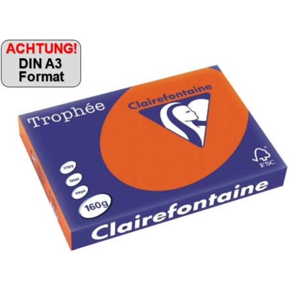 Clairefontaine Kopierpapier 1031C A3 160g ziegelrot 250Bl.