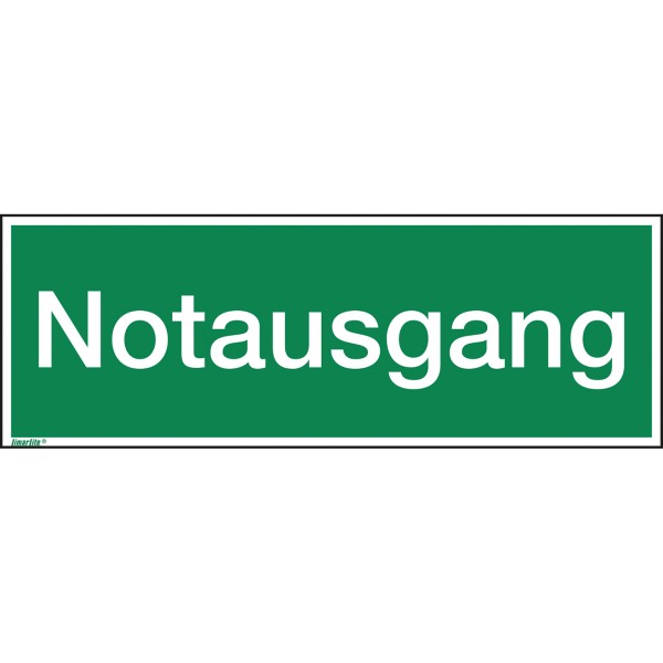 Hinweisschild Notausgang 297x105mm PVC