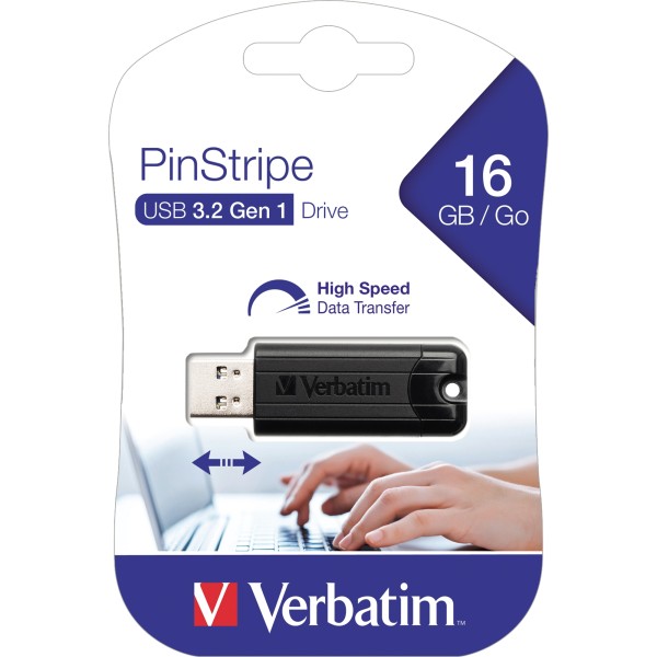 Verbatim USB-Stick PinStripe 49316 USB 3.0 16GB schwarz