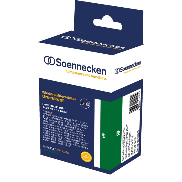 Soennecken Tintenpatrone 81199 wie HP 302XL sw/c/m/y 2 St./Pack.