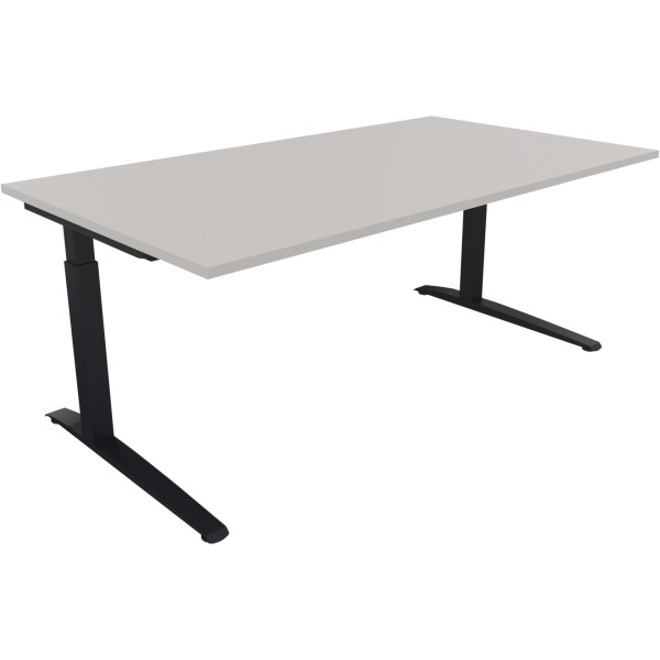 Schreibtisch Kufe Einzels. Quadrat B1600xT700xH650-850 an/Lichtgrau