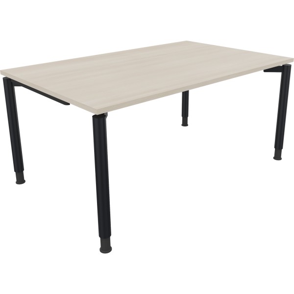 Schreibtisch Vierfuß Rundrohr B1600xT1000xH680-820 an/Akazie hell