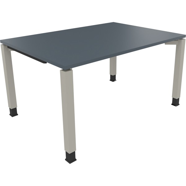 Schreibtisch Vierfuß Quadratrohr B1400xT1000xH680-820 si/Lavagrau