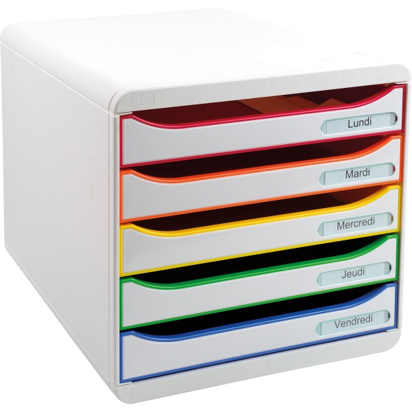 Exacompta Schubladenbox BIG-BOX PLUS 309913D 5Schübe harlekin/ws