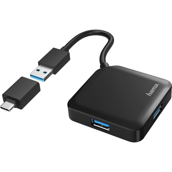 Hama USB-Hub 00200116 4Ports inkl. USB-C Adapter