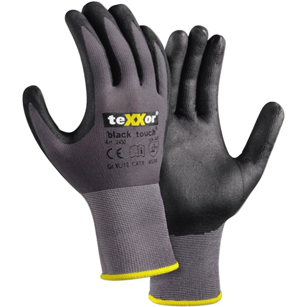 teXXor Handschuh black touch 2450-8 gr/sw Gr.08