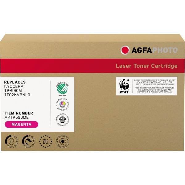 AgfaPhoto Toner APTK590ME wie Kyocera TK-590M magenta