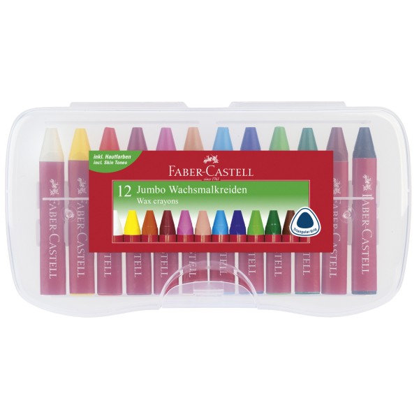 Faber-Castell Wachsmalstift Jumbo 120011 farbig sortiert 12 St./Pack.