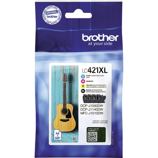 Brother Tintenpatrone LC421XLVAL 500Seiten sw/c/m/y 4 St./Pack
