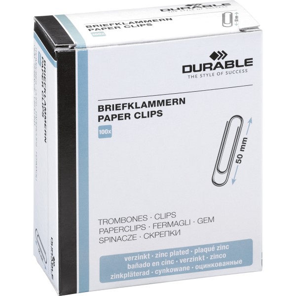 DURABLE Briefklammer 122425 50mm rund verzinkt 100 St./Pack.