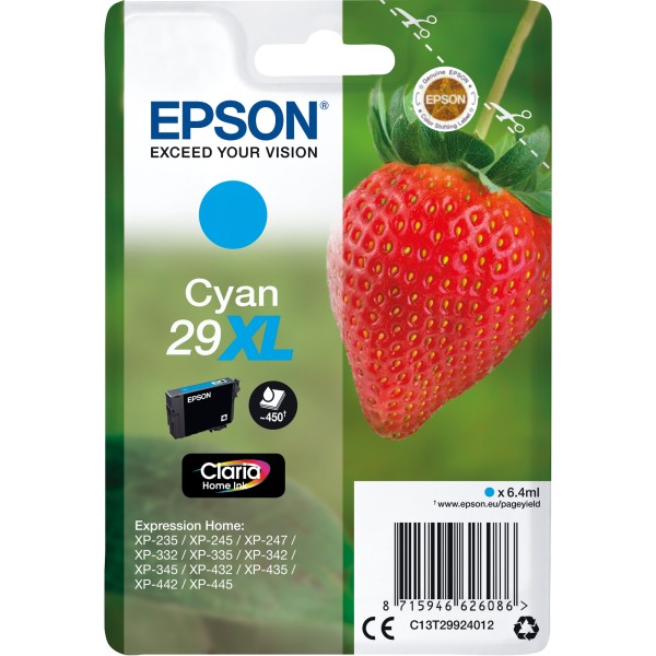 Epson Tintenpatrone C13T29924012 29XL 6,4ml 450Seiten cyan