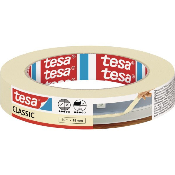 tesa Kreppband Classic 52803-00000 19mmx50m beige