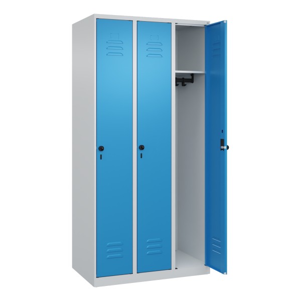 C+P Spind Classic PLUS 3Abteile 1850x900x500mm l.gr/l.bl