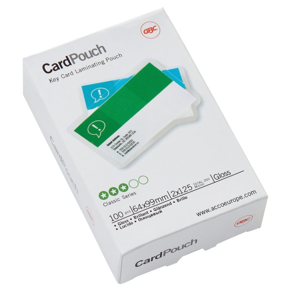 GBC Folientasche CardPouch 3747245 64x99mm 125mic 100 St./Pack.