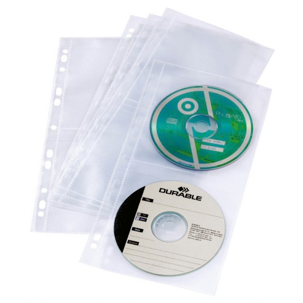 DURABLE CD Hülle COVER 528219 DIN A4 für 4 CDs tr 5 St./Pack.