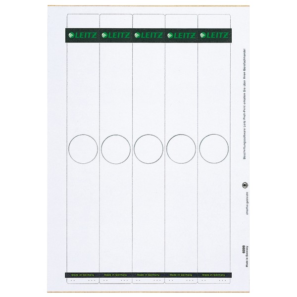 Leitz Ordneretikett 60990085 lang schmal Papier grau 125 St./Pack.