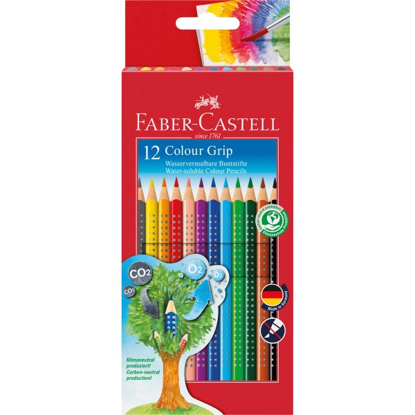 Faber-Castell Farbstift Colour GRIP 112412 farbig 12 St./Pack.