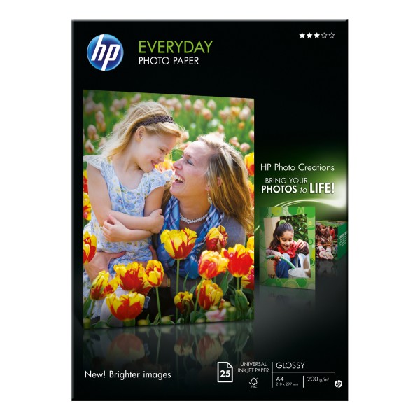 HP Fotopapier Everyday Q5451A DIN A4 200g weiß 25 Bl./Pack.