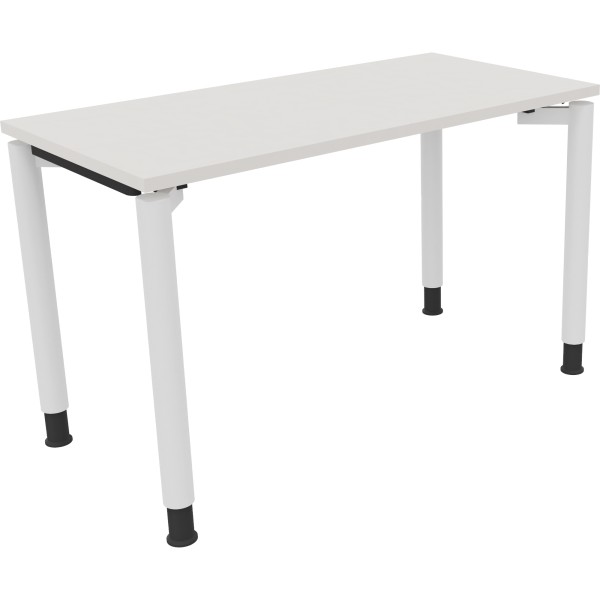 Schreibtisch Vierfuß Rundrohr B1200xT600xH680-820 ws/Weiß