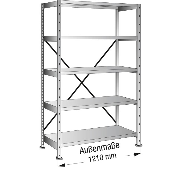 SCHOLZ Steckregal 148123 Grund 1.200x1.920x400mm 5OH vz