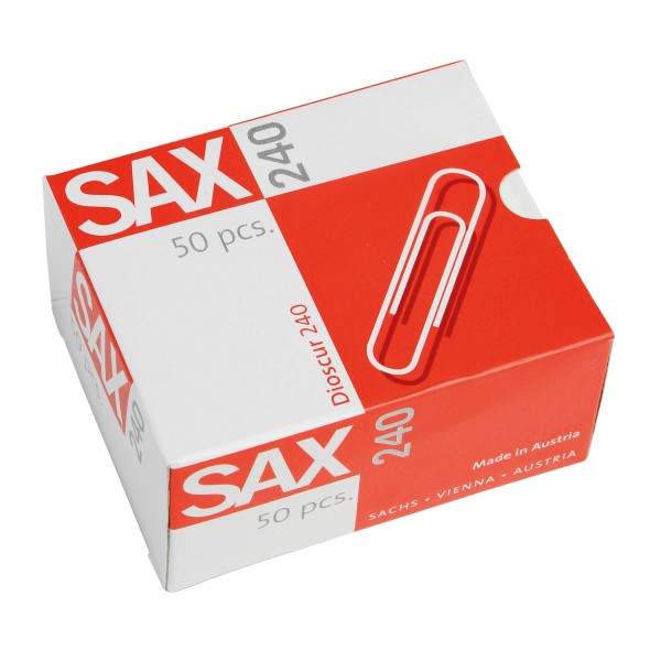 SAX Büroklammer 1-240-01 78mm verzinkt 50 St./Pack.