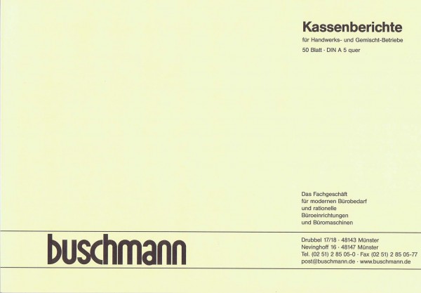 Buschmann Kassenberichte - A5 quer