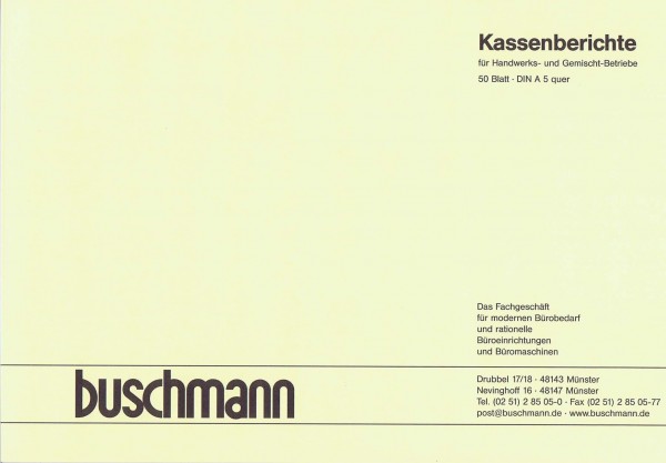 Buschmann Kassenberichte - A5 quer