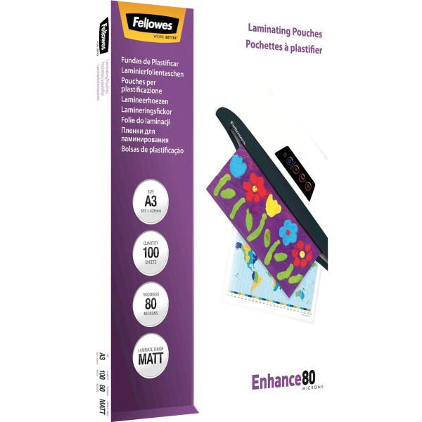 Fellowes Laminierfolie Enhance 80 5452003 DIN A3 tr 100 St./Pack.