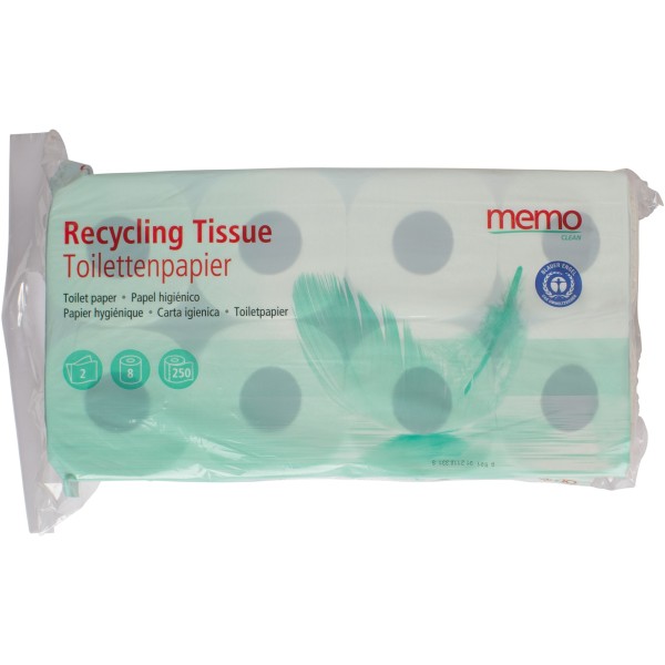 memo Toilettenpapier Recycling Tissue H1077 2lg. 250Bl. 8Rl.