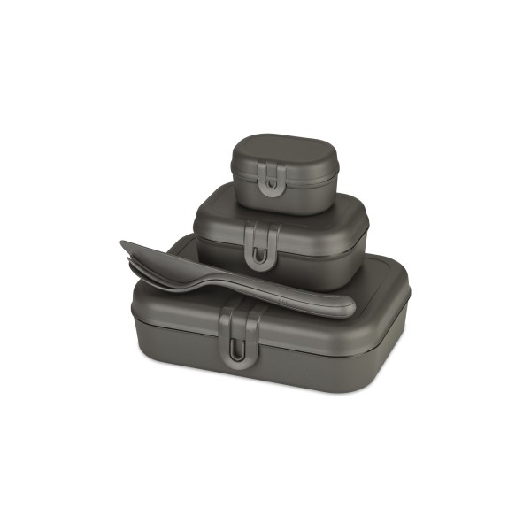 koziol Lunchbox/Besteckset PASCAL READY 7168701 ash grey