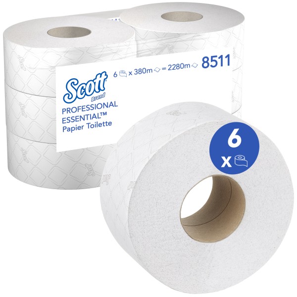 SCOTT Toilettenpapier 8511 2lagig 380m weiß 6 Rl./Pack.