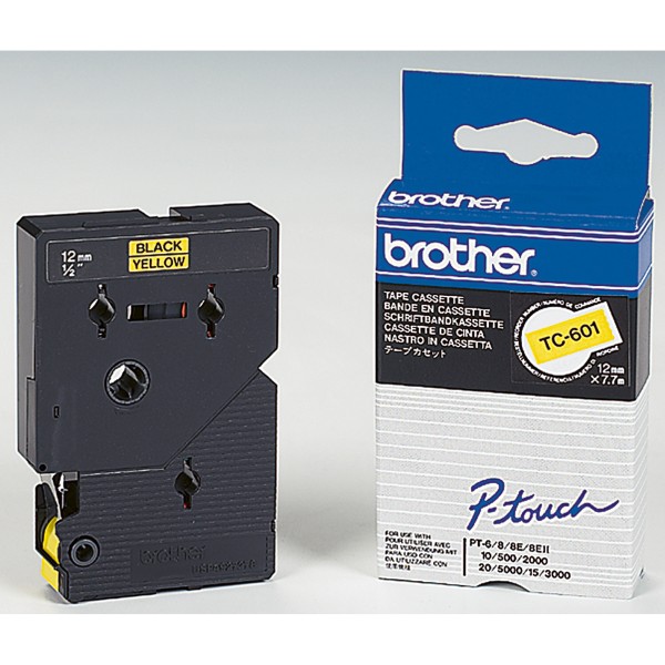 Brother Schriftbandkassette TC601 12mmx7,7m laminiert sw auf ge