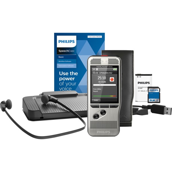 Philips Diktiergerät Digital Pocket Memo Starter Kit DPM6700/03