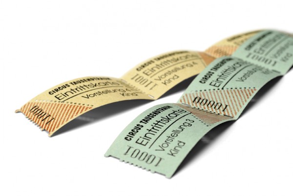 Eintrittskarte, mit Kontrollabriss