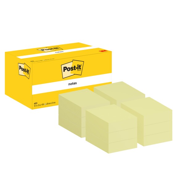 Post-it-Haftnotiz 653 100Bl. 51x38mm gelb 12St.