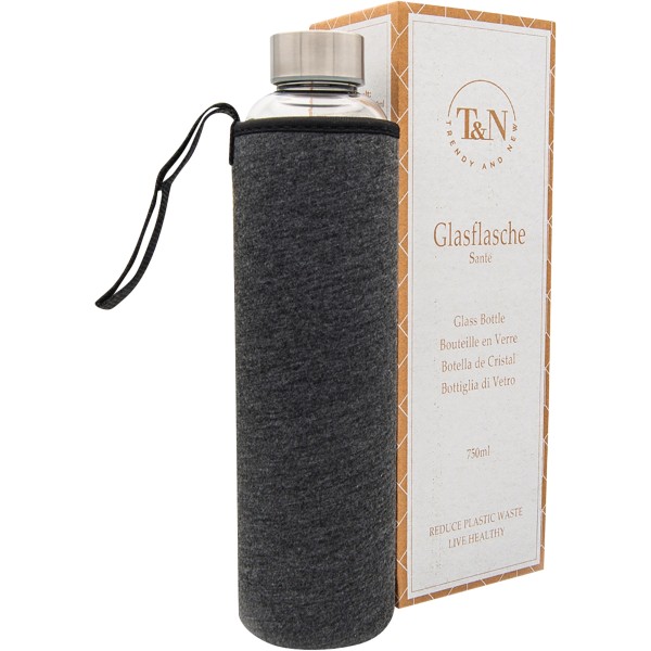 T&N Trinkflasche Sante Glas 750ml anthrazit
