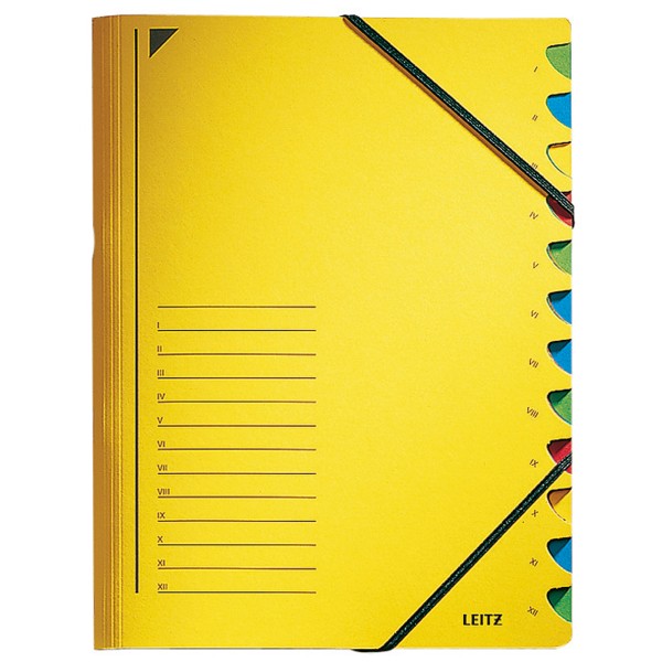 Leitz Ordnungsmappe 39120015 DIN A4 12Fächer farbig Karton gelb