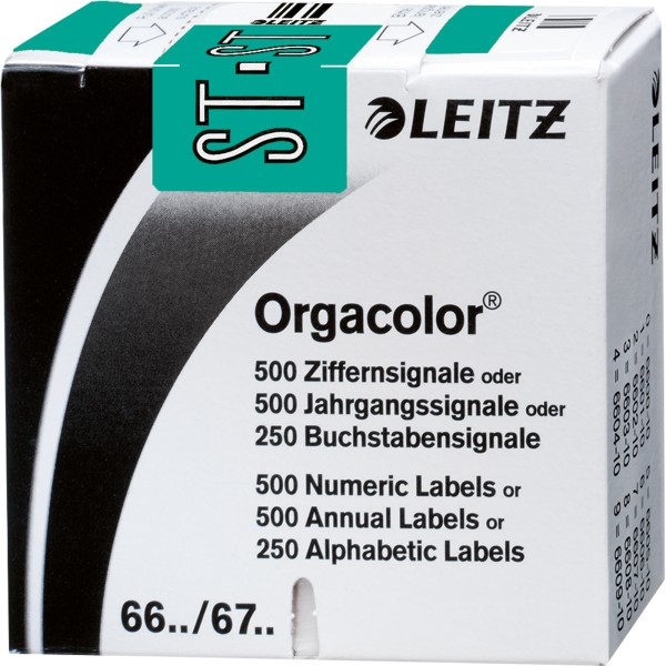 Leitz Buchstabensignal Orgacolor 66371000 ST türkis 250 St./Pack.