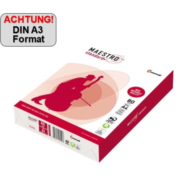 MAESTRO Kopierpapier Standard Plus 94928B80B A3 80g ws 500 Bl./Pack