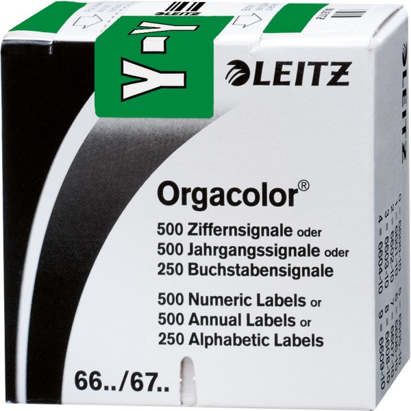 Leitz Buchstabensignal Orgacolor 66341000 Y grün 250 St./Pack.