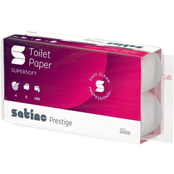Satino Toilettenpapier 043030 Prestige 4lg hw 150Blatt 8 St./Pa