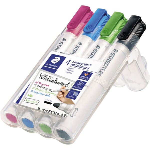 STAEDTLER Whiteboardmarker Lumocolor 351 WP4-1 sort. 4 St/Pack