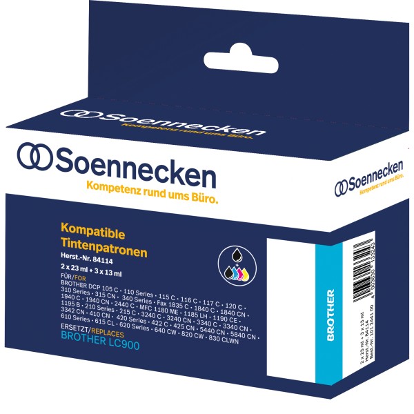 Soennecken Tintenpatrone 84114 wie Brother LC900 5 St./Pack.