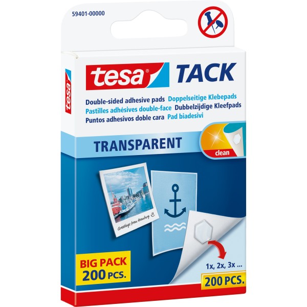 tesa Klebepad Tack 59401-00000 10x10mm transparent 200 St./Pack