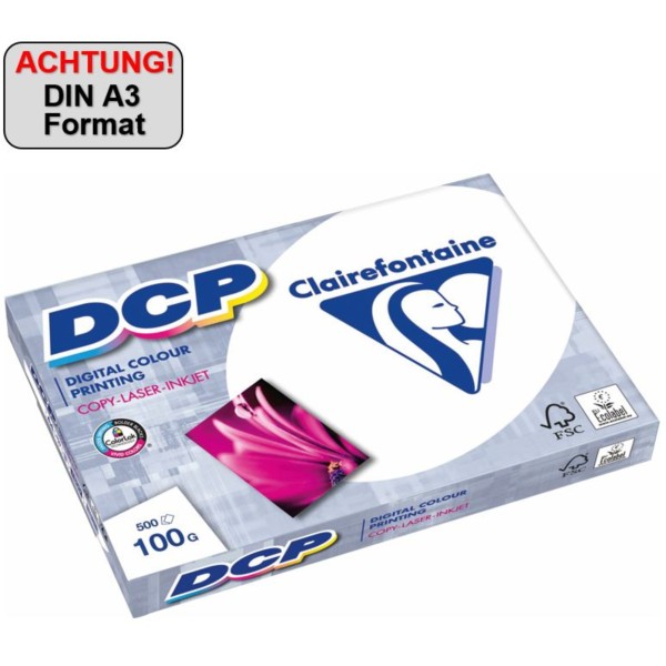 Clairefontaine Farblaserpapier DCP 1822C DIN A3 100g ws 500 Bl./Pack.