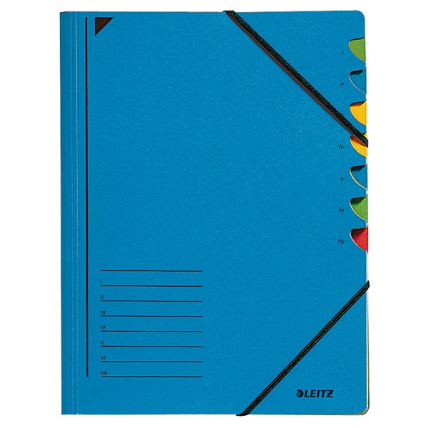 Leitz Ordnungsmappe 39070035 DIN A4 7Fächer farbig Karton blau