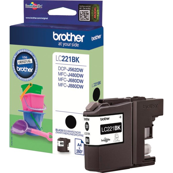 Brother Tintenpatrone LC221BK 260Seiten schwarz