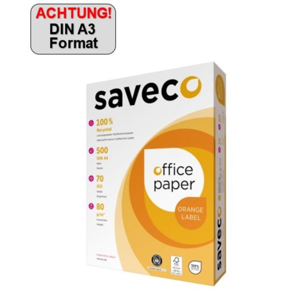 Saveco Kopierpapier Orange 100000006 A3 80g ws 500Bl.