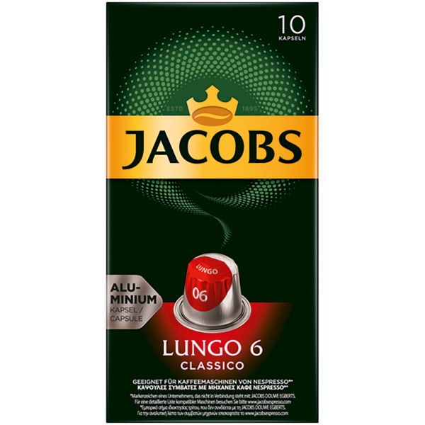 JACOBS Kaffeekapsel Lungo 6 Classico 4057022 10 St./Pack.